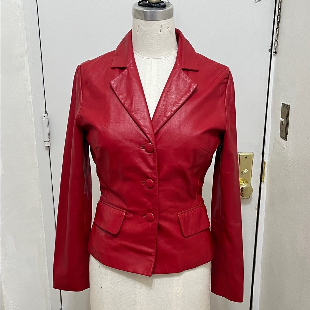 Bagatelle Vibrant Red Leather Jacket